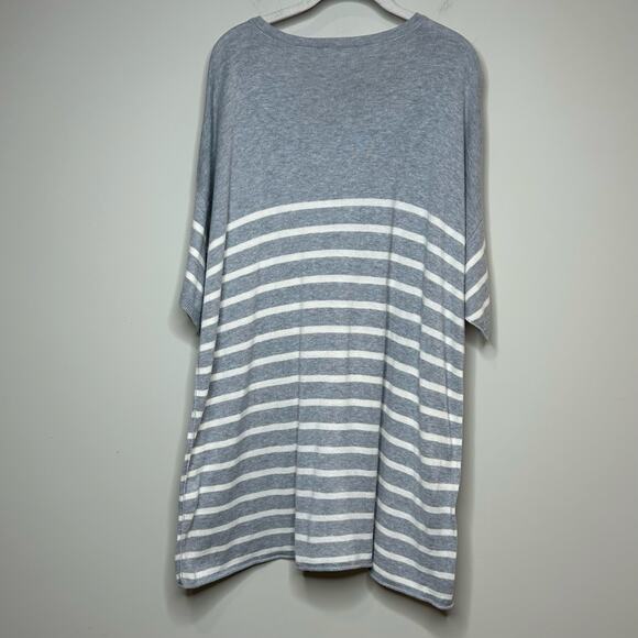 Eileen Fisher Striped 100% Organic Cotton Sweater Size L Tunic - Picture 6 of 9
